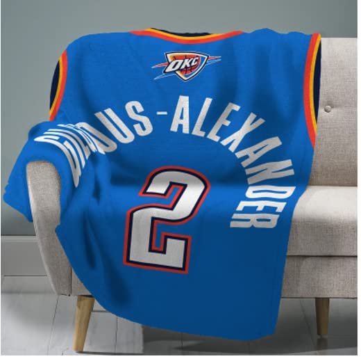 41Kf7nn1ubL.jpg Shai Gilgeous-Alexander NBA Plush Blanket - Image 1