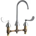 Chicago Faucets Widespread Kitchen Faucet with Wristblade Handles