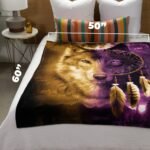 Wolf Dreamcatcher Fleece Blanket - Image 3