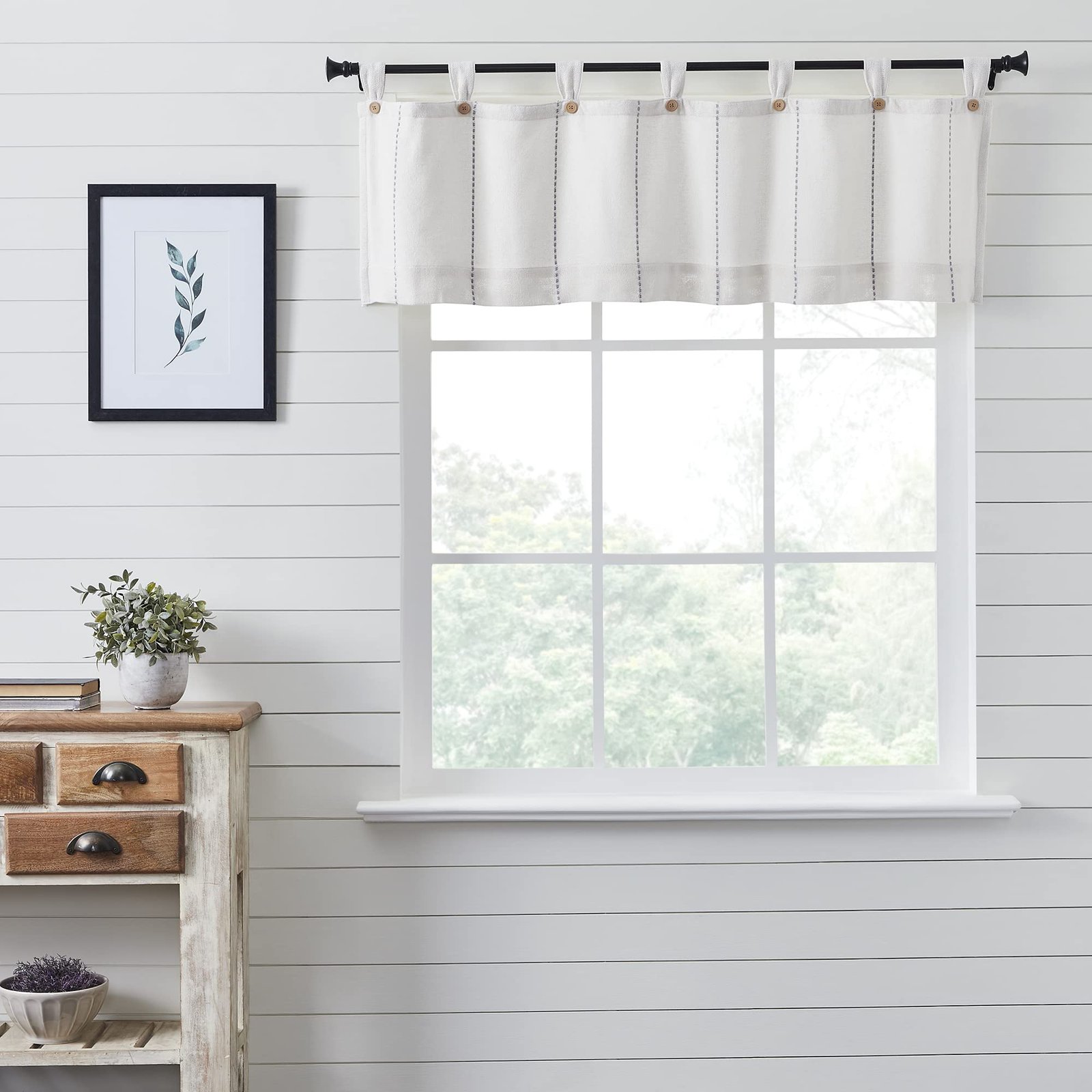 71KZdQO6ViL.jpg VHC Brands Burlap Valance - Image 1