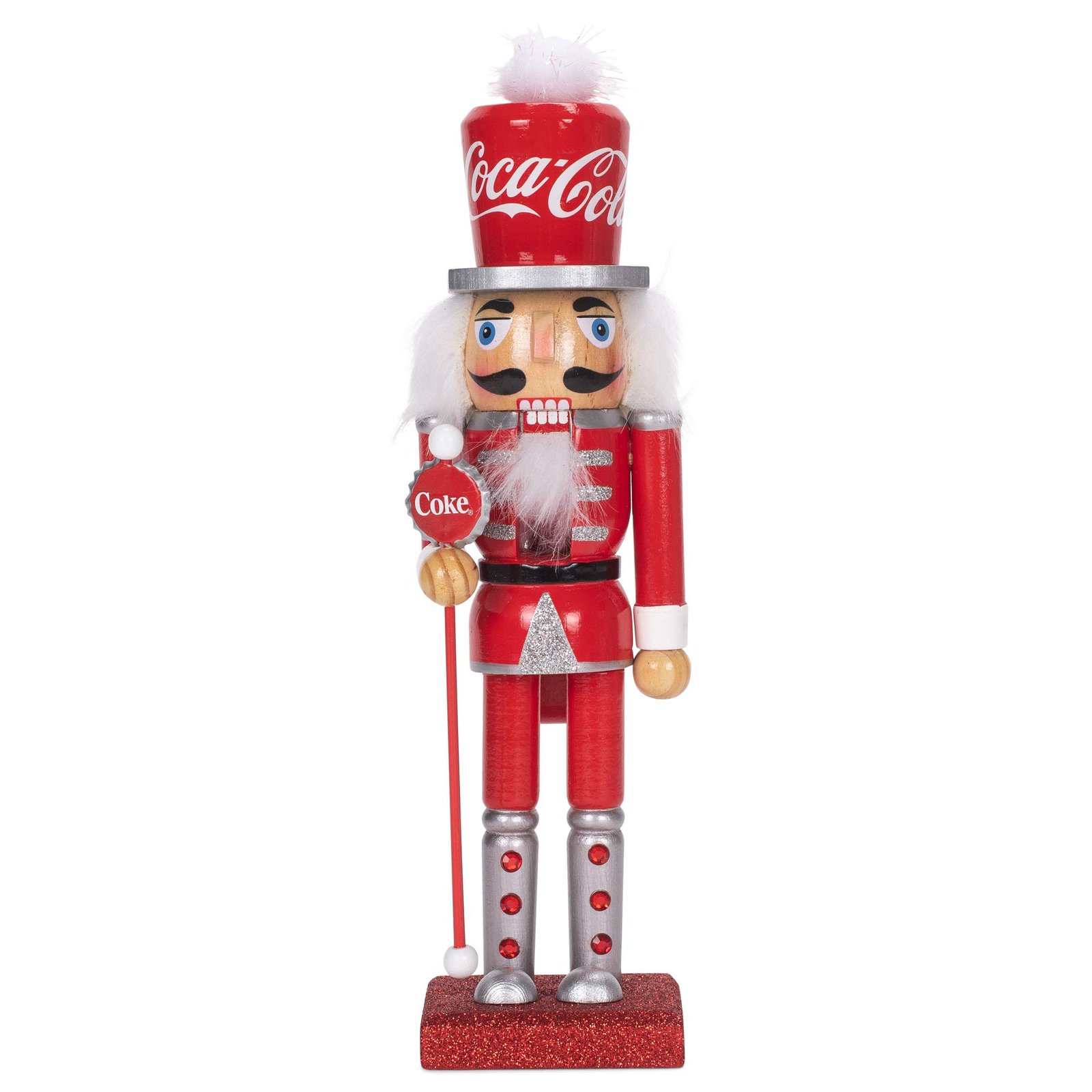 71b-w7kDExL.jpg Coca-Cola Nutcracker Wood Figurine - Image 1