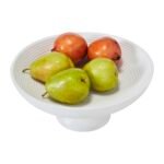 VHC Ribbed White Fruit Bowl