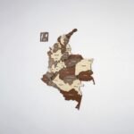 Wooden Colombia Map Decor