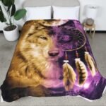 Wolf Dreamcatcher Fleece Blanket