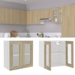 vidaXL Hanging Glass Kitchen Cabinet - Image 2