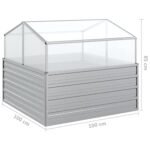 vidaXL Metal Raised Bed Greenhouse - Image 8