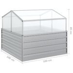 vidaXL Metal Raised Bed Greenhouse - Image 3