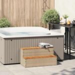 vidaXL Rattan Acacia Hot Tub Step - Image 2