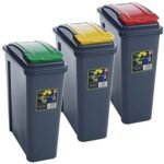 3-Pack 25L Plastic Recycling Bins