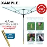 WALGREEN 50m Rotary Washing Line 4-Arm - Image 2